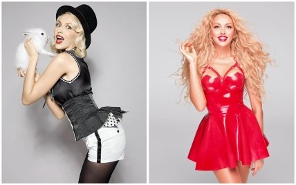 Оля Полякова в начале карьеры и сейчас