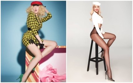 Оля Полякова в начале карьеры и сейчас