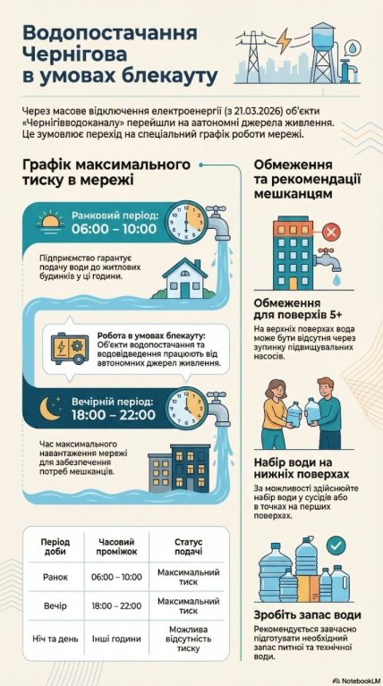 Водопостачання здійснюється за графіком