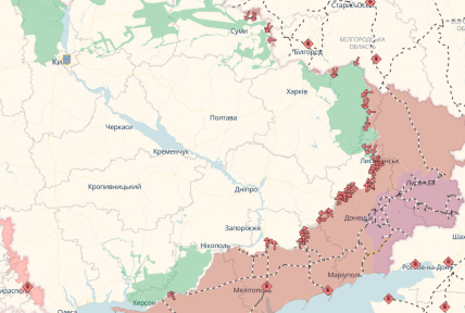 Карта DeepState на 18.04.2026, где сейчас идут бои в Украине