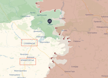 Лиманський напрямок на карті