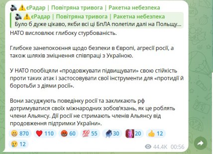 Польша атакована дронами России