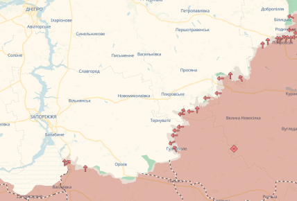 Карта, де зараз йдуть бої за Гуляйполе в Запорізькій області 29.12.2025