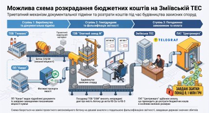 Возможная схема хищения средств. Инфографика "Телеграфа", сгенерированная ИИ