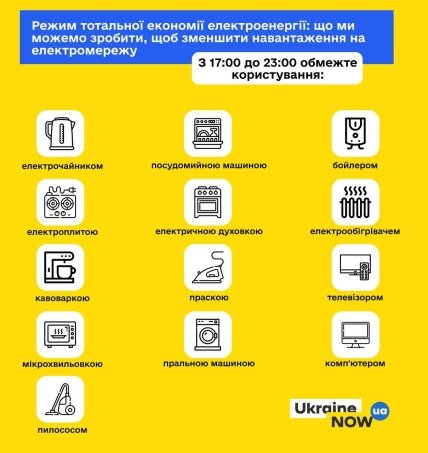 Отключения света в Киеве - какие бытовые приборы стоит отключить