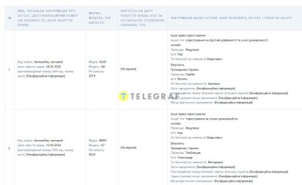 Автомобілі сім’ї судді