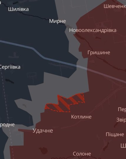Котлино на карті DeepState