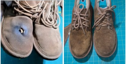 Обувь до и после ремонта и покраски