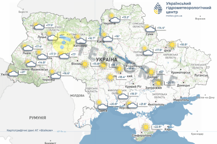 Прогноз погоди на 28 серпня від Укргідрометцентру. Скриншот: "Телеграф"