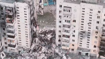 Разрушенные дома в Олешках