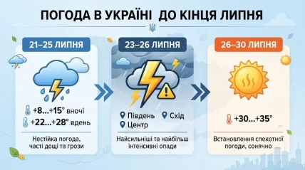 Какой будет погода в Украине в конце июля 2026