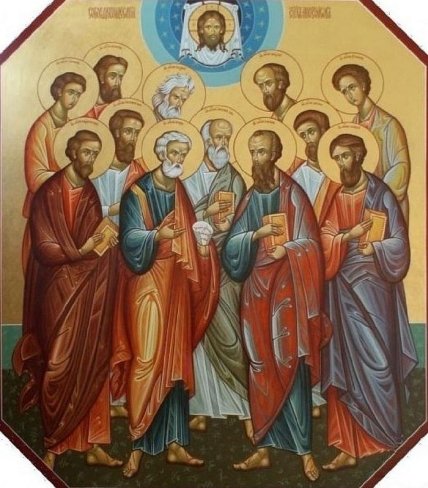 Икона с изображением 12 апостолов