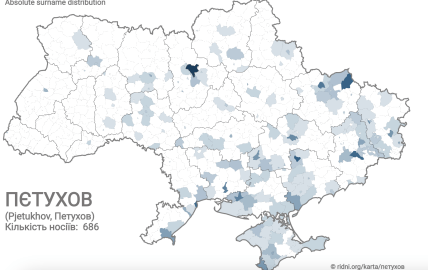 Распространение фамилии Петухов