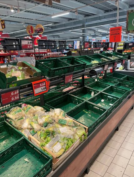 Украинка показала пустые полки в немецких супермаркетах