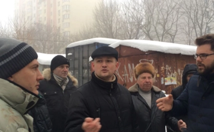 Юрій Левченко на акції проти забудови