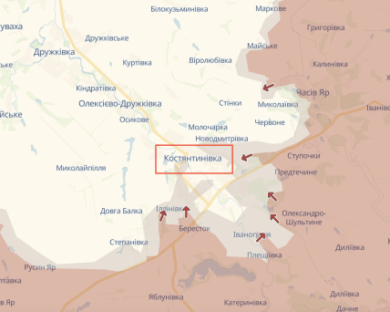 Костянтинівка на карті