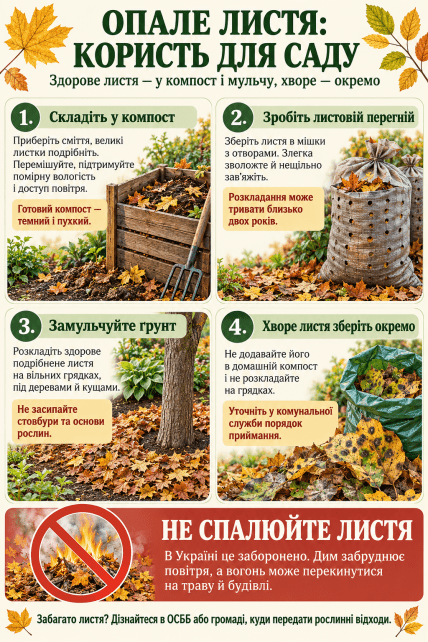 Что делать с опавшими листьями осенью
