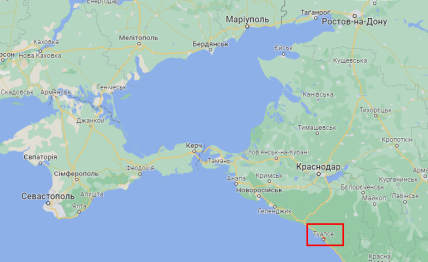Туапсе на карте