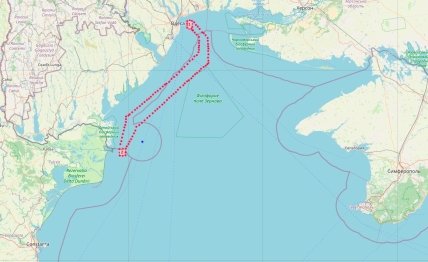 Зерновий коридор в Чорному морі карта