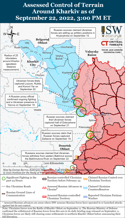 Карта боїв у Харківській області 23.09.2022