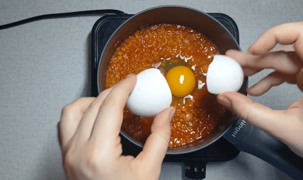 Чечевица с яйцом