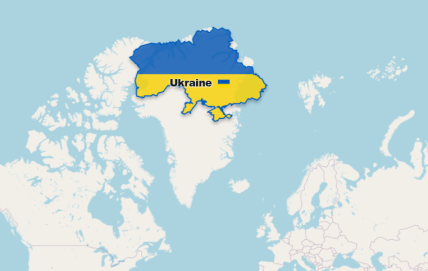 Порівняння площі України та Гренландії