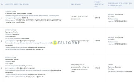 Доходи Федулеєвої