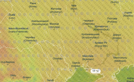 Прогноз погоды на 15 апреля