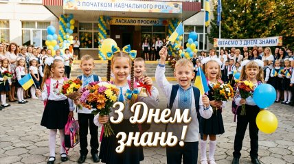 День знань, листівки, 1 вересня, вітання