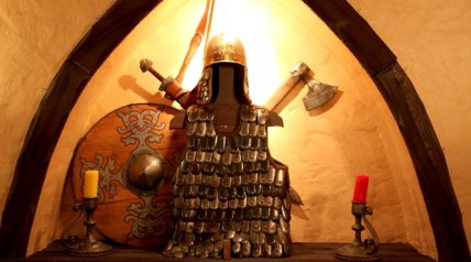 Кафе "Ярослава" оформлено в стиле времен Киевской Руси