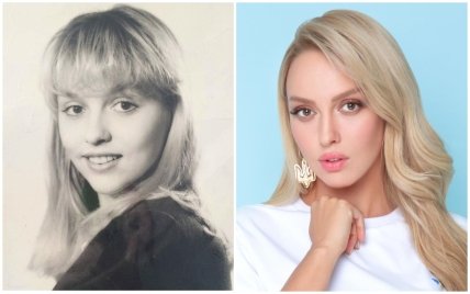 Оля Полякова в детстве и сейчас