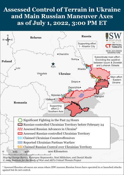 Карта бойових дій Україна 2 липня