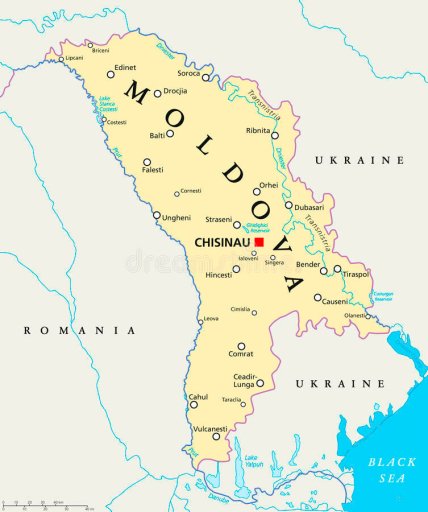 Молдова на карте