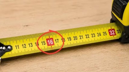 Червоні цифри зазвичай повторюються кожні 16 дюймів або 40,6 сантиметрів