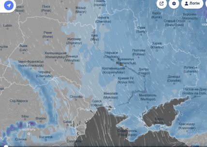 Карта осадков 27 декабря