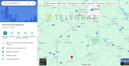 Соленое озеро возле села Антоновка на Google.Maps