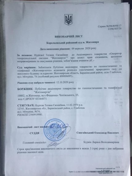 Адвокація прав споживачів виконавчий лист