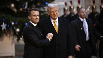 Donald Trump and Emmanuel Macron. Photo CNN