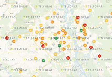 Якість повітря в Києві 10 лютого