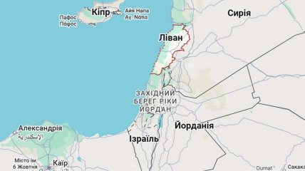 Ліван та Ізраїль на карті