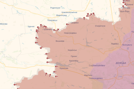 Peta operasi militer di dekat Pokrovsk dan Kurakhovo 11/01/2025