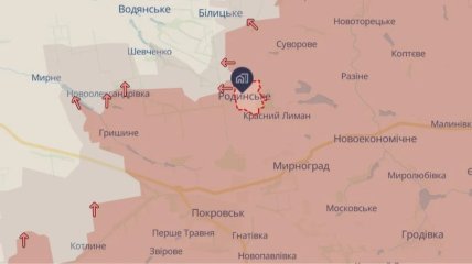Родинское на карте DeepState