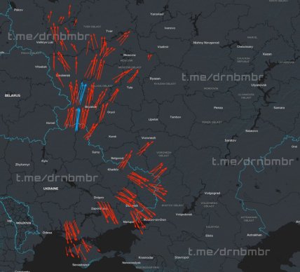 Напрямок дронів, які летять атакувати окупантів