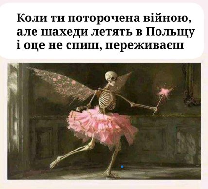 Мем, как украинцы переживали о шахедах в Польше