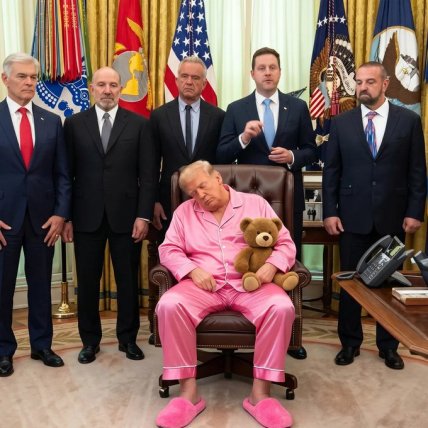 Мем о Трампе, задремавшем перед камерами