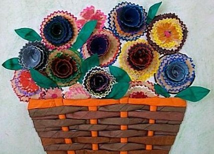 Поделки с детьми: мастерим шедевры из карандашной стружки - изображение №4