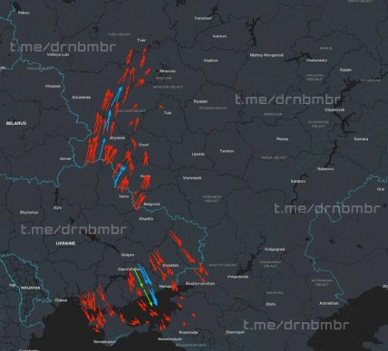 Дрони і ракети летять атакувати Росію та окуповані території - карта
