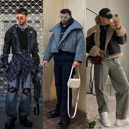 девушки и парни в стильной одежде