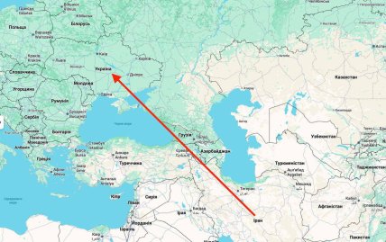Відстань від України до Ірану складає близько 1500 кілометрів