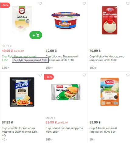 Цены на твердый сыр